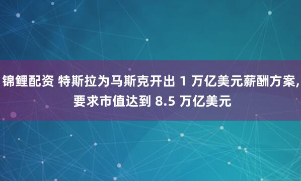 锦鲤配资 特斯拉为马斯克开出 1 万亿美元薪酬方案, 要求市值达到 8.5 万亿美元
