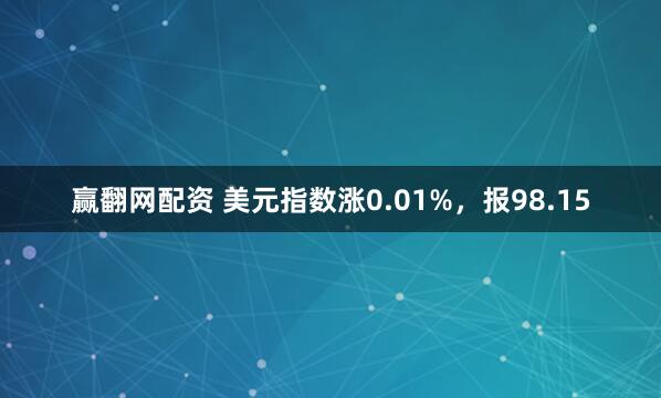 赢翻网配资 美元指数涨0.01%，报98.15