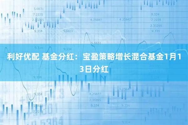 利好优配 基金分红：宝盈策略增长混合基金1月13日分红