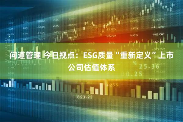 问道管理 今日视点：ESG质量“重新定义”上市公司估值体系