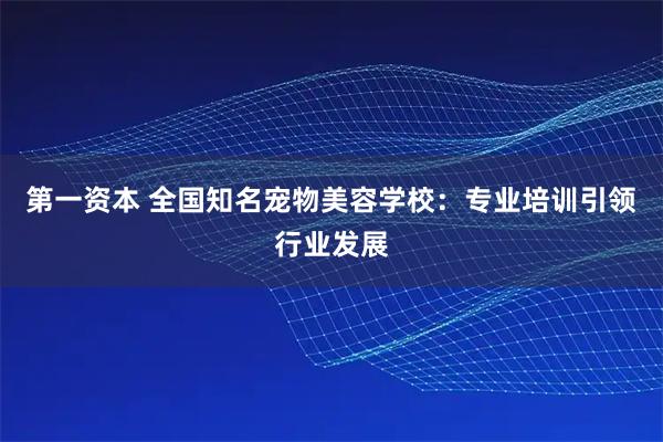 第一资本 全国知名宠物美容学校：专业培训引领行业发展